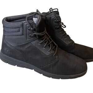 Men's 12 TIMBERLAND Graydon Mid Lightweight Black Nubuck Hiking Trail Boot EUC